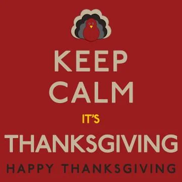 Thaksgiving Keep Calm card in vector format. Stock Illustration