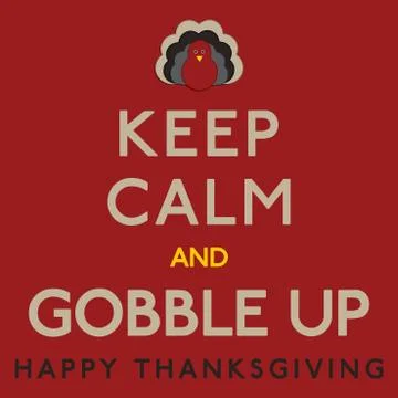 Thaksgiving Keep Calm card in vector format. Stock Illustration