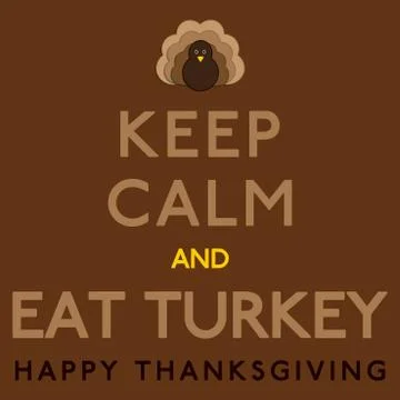 Thaksgiving Keep Calm card in vector format. Stock Illustration