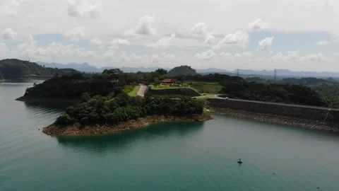 Thalaind , drone at a lake Stock Footage 140267379