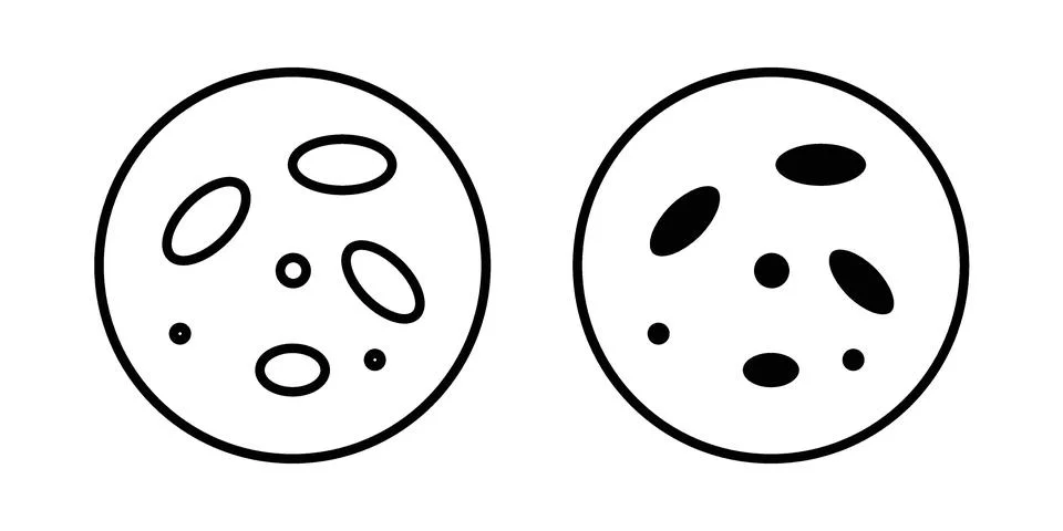 Thalassaemia icon linear versions pack on white background Stock Illustration