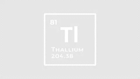Thallium, chemical element of the periodic table graphic animation Stock Footage 311402139