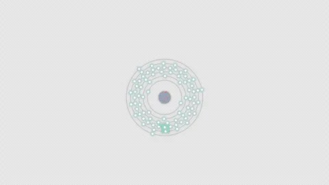 Thallium Tl Bohr Atom Model Clean No Text Animation Video Overlay Alpha 4K Видео 339367071