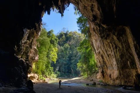 Tham Lod Cave. Stock Photos