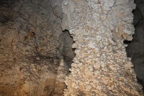 Tham Lot cave system filled with stalactites and stalagmites near Sop Pong Stock Photos