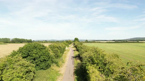 Thame Phoenix Trail rising to view of countryside Stock Footage 201760487