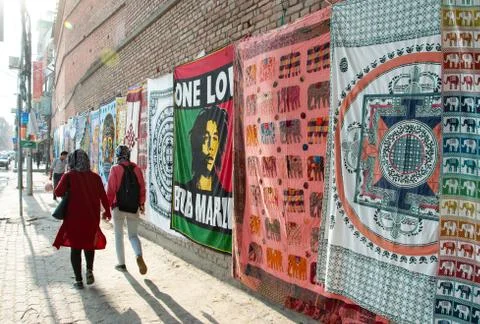 Thamel Area in Kathmandu Stock Photos