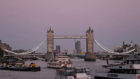 The Thames and Tower Bridge in central London. September 2024 Video stock 284994675