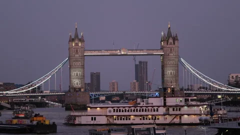 The Thames and Tower Bridge in central London. September 2024 Video stock 284995789