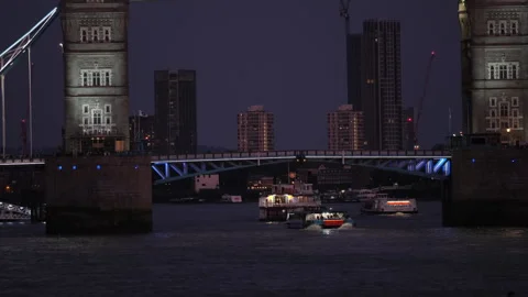 The Thames and Tower Bridge in central London. September 2024 Stock Footage 284995924