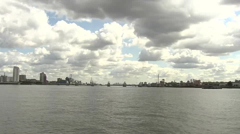 Thames Barrier Long Shot Stock Footage 43419627