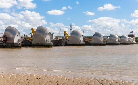 The thames barrier 스톡 사진