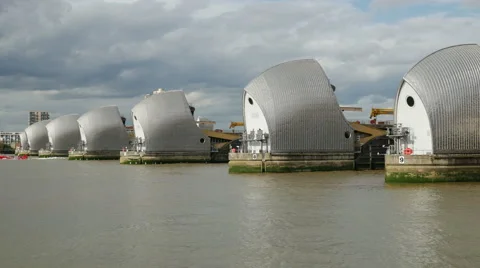 Thames Barrier, River Thames, Woolwich, London Stock Footage 50227309