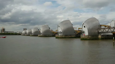 Thames Barrier, River Thames, Woolwich, London Stock Footage 50227703