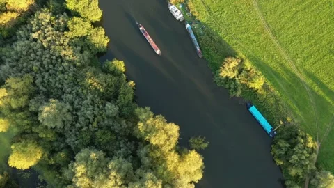 Thames Narrowboats Stock Footage 139305002