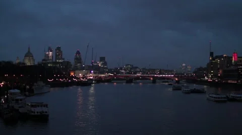 The Thames at night Stock Footage 45645207