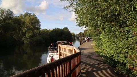 Thames Path River Thames Goring UK Stock Footage 255116024
