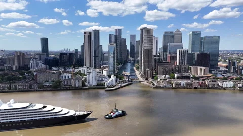 Thames River Cityscape Stock Footage 341318123