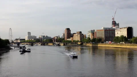 Thames River in the Evening Stock Footage 47436248