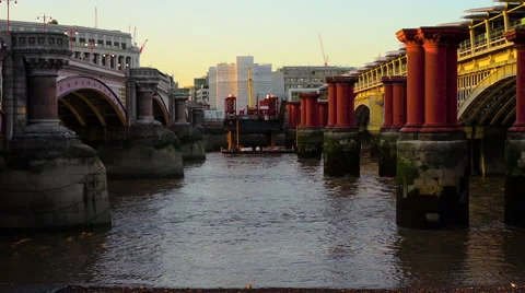 Thames River through London Stock Footage 67911772