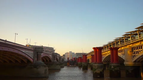 Thames River through London Stock Footage 67914841