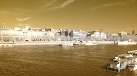 Thames River View, London, UK 스톡 동영상 37664652