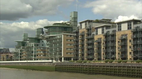 Thames Riverside Buildings Stock Footage 43444454