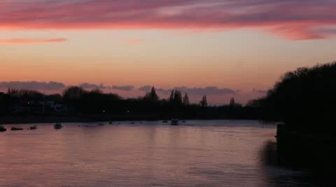 Thames at Sunset Video stock 22415450