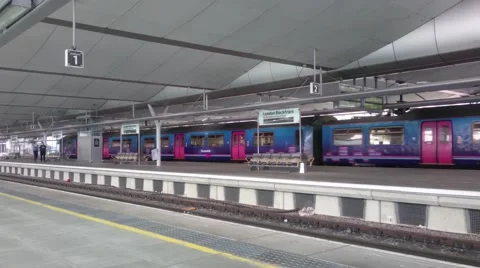 Thameslink train leaves Blackfriers station in London Stock Footage 66361642
