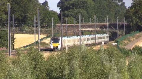 Thameslink Train on Midland Mainline Video stock 93544433