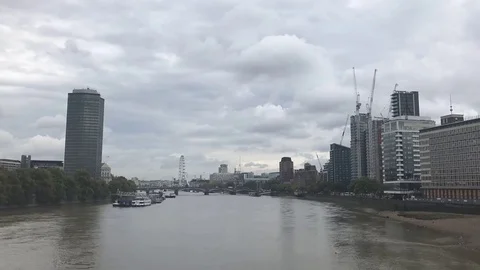 Thames，London eye Stockbeeldmateriaal 80537580
