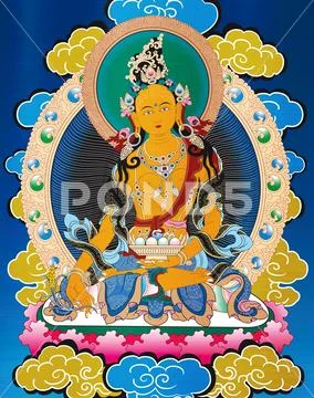 Thangka buddhism antique Asia Stock Illustration