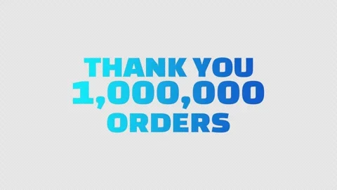 Thank you 1000000 orders milestone animation Stock Footage 335906594