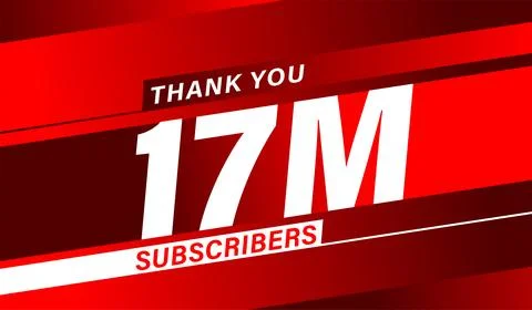 Thank you 17M subscribers, modern banner design vector 스톡 일러스트