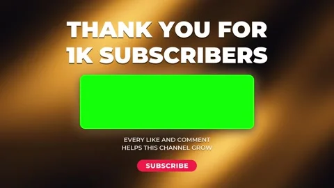 Thank you for 1K subscribers endscreen gold EN 스톡 동영상 344881852