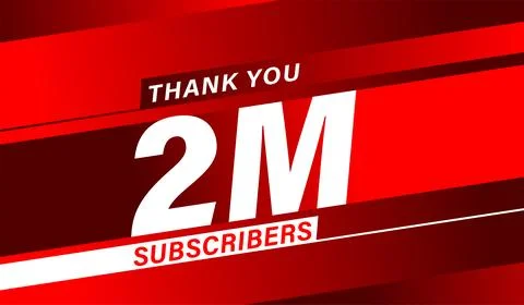 Thank you 2M subscribers, modern banner design vector Stock Illustration
