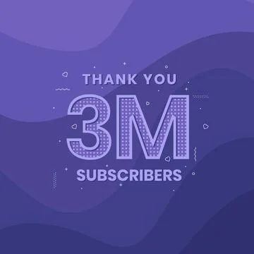 Thank you 3000000 subscribers 3m subscribers celebration. Stock Illustration