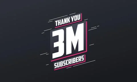 Thank you 3000000 subscribers 3m subscribers celebration. Stock Illustration