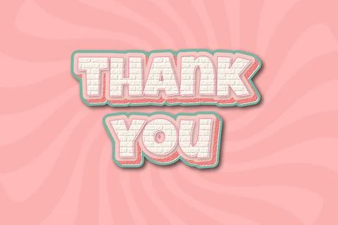 Thank you 3d editable text effect Stock Illustration