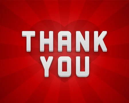 Thank You 3d message text Greeting Card design template 스톡 일러스트