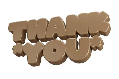 Thank you 3d render text phrase inscription Stock Illustration