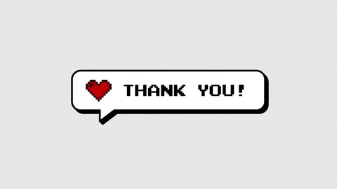 Thank You 8-bits pixel art neubrutalism comment balloon. ProRes. Stock Footage 316774657