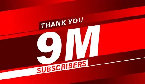 Thank you 9M subscribers, modern banner design vector Stock Illustration