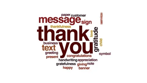 Thank you animated word cloud, text design animation. 스톡 동영상 72020045
