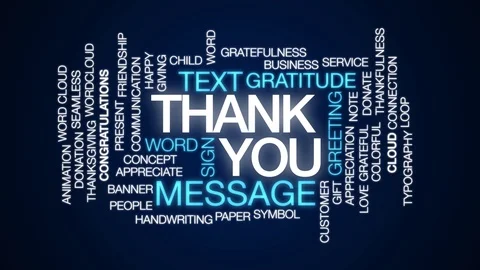 Thank you animated word cloud. Kinetic typography 스톡 동영상 107168952