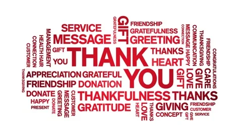 Thank You animated word cloud,text design animation typography seamless loop. 스톡 동영상 154424016