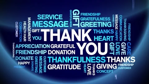 Thank You animated word cloud,text design animation typography seamless loop. Vidéo 154424540