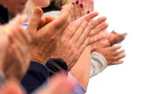 Thank you applause - Crowd of people clapping hands in a row Фото