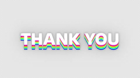 Thank You Appreciation Message Rainbow Extrusion 3D Text Animation Video stock 343662039