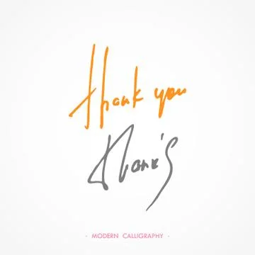 Thank You calligraphy. Vector illustration Stock Illustration